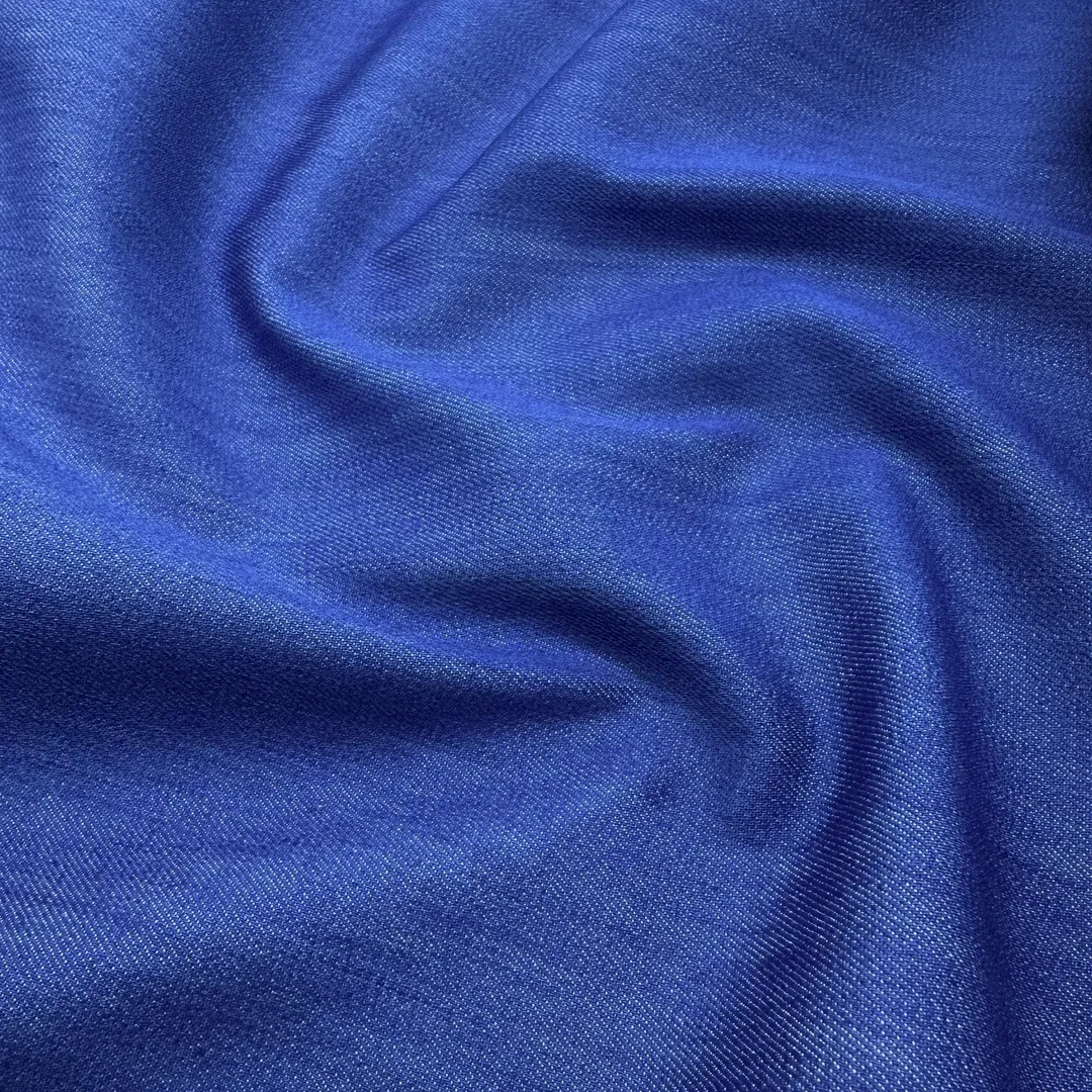 Sky Blue Thick Non-Stretch Denim Fabric